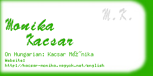 monika kacsar business card